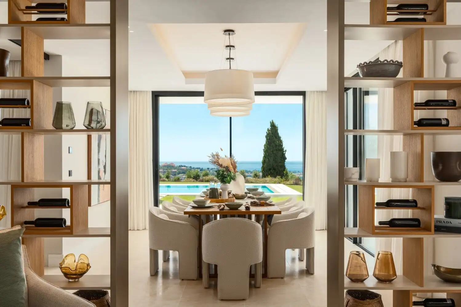 Luxury villa with stunning ocean and mountain vistas in El Herrojo. Perfect for exclusive living and.