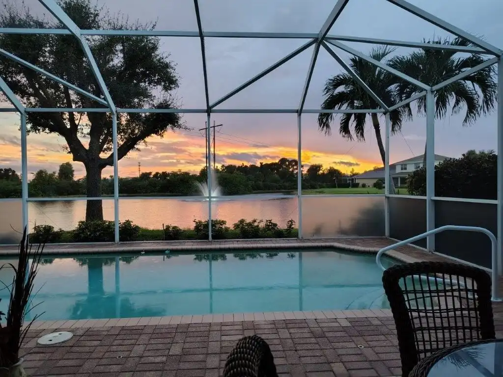 Waterfront Villa with Pool and Sunset View in Cape Coral.