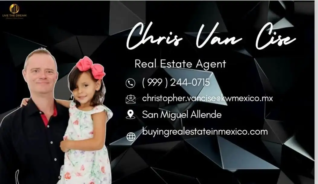 Real estate agent Chris Van Cise with a young girl in San Miguel de Allende, Mexico.