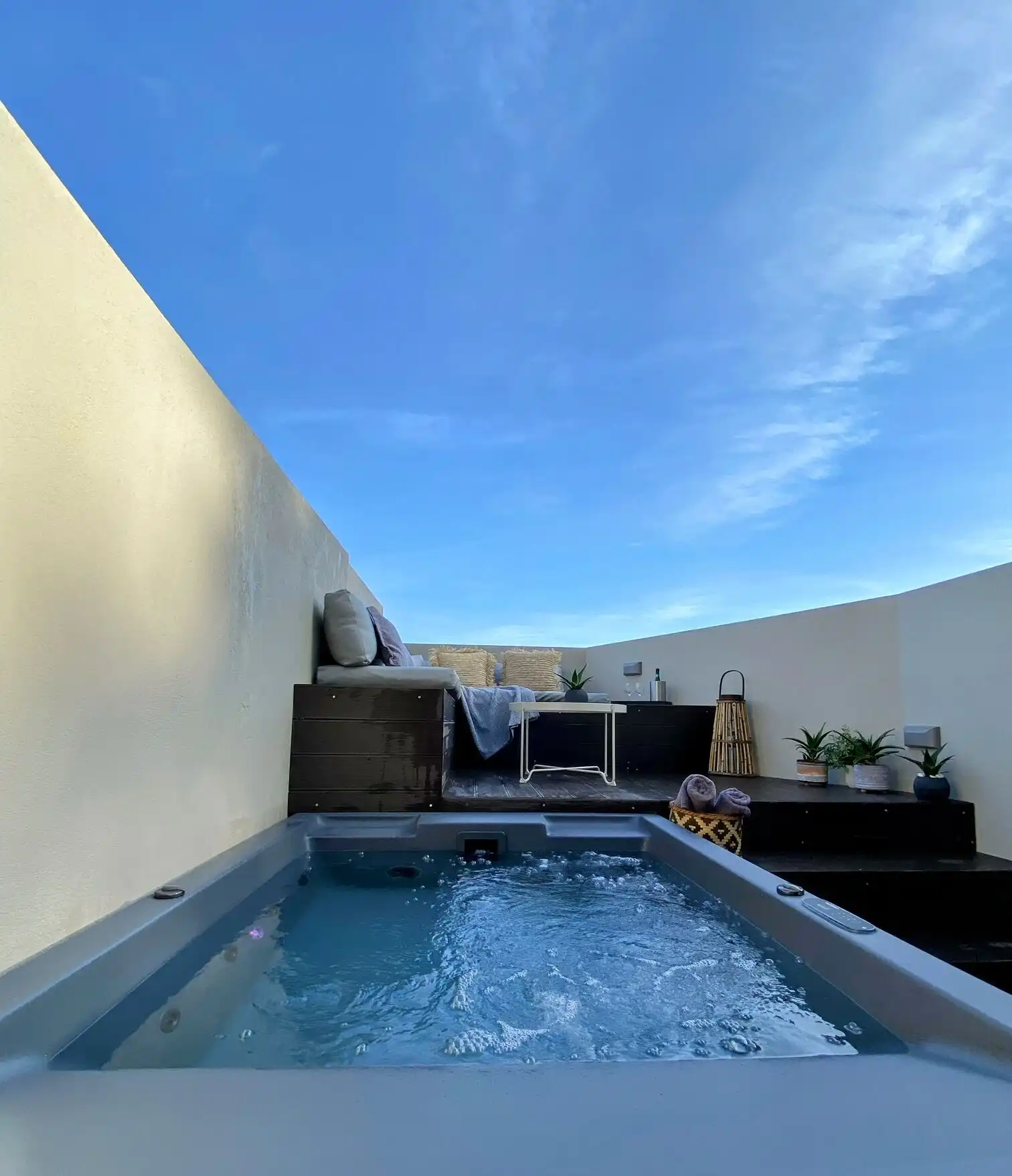 View villa with jacuzzi in Skiathos, Greece, perfect for luxury holidays.