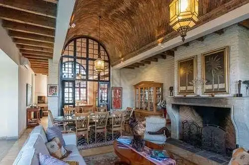 Elegant interior of a Spanish colonial estate in San Miguel de Allende.