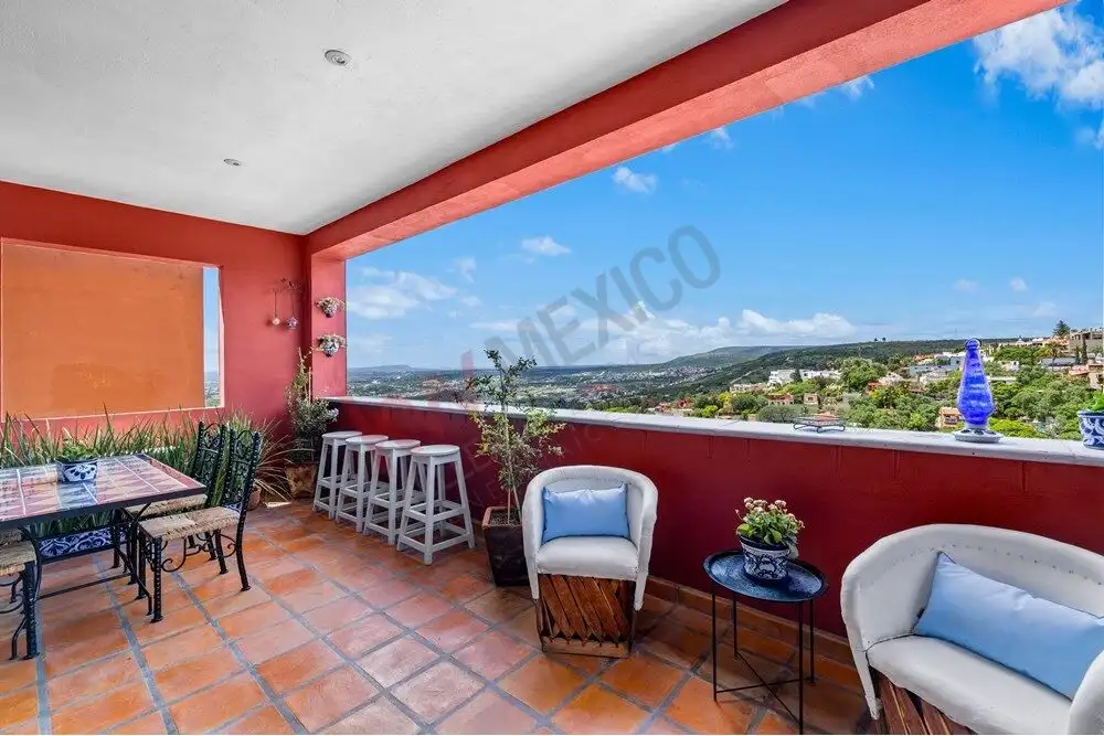 Beautiful balcony view of San Miguel de Allende from a remodeled single-level home. Perfect for enjo.
