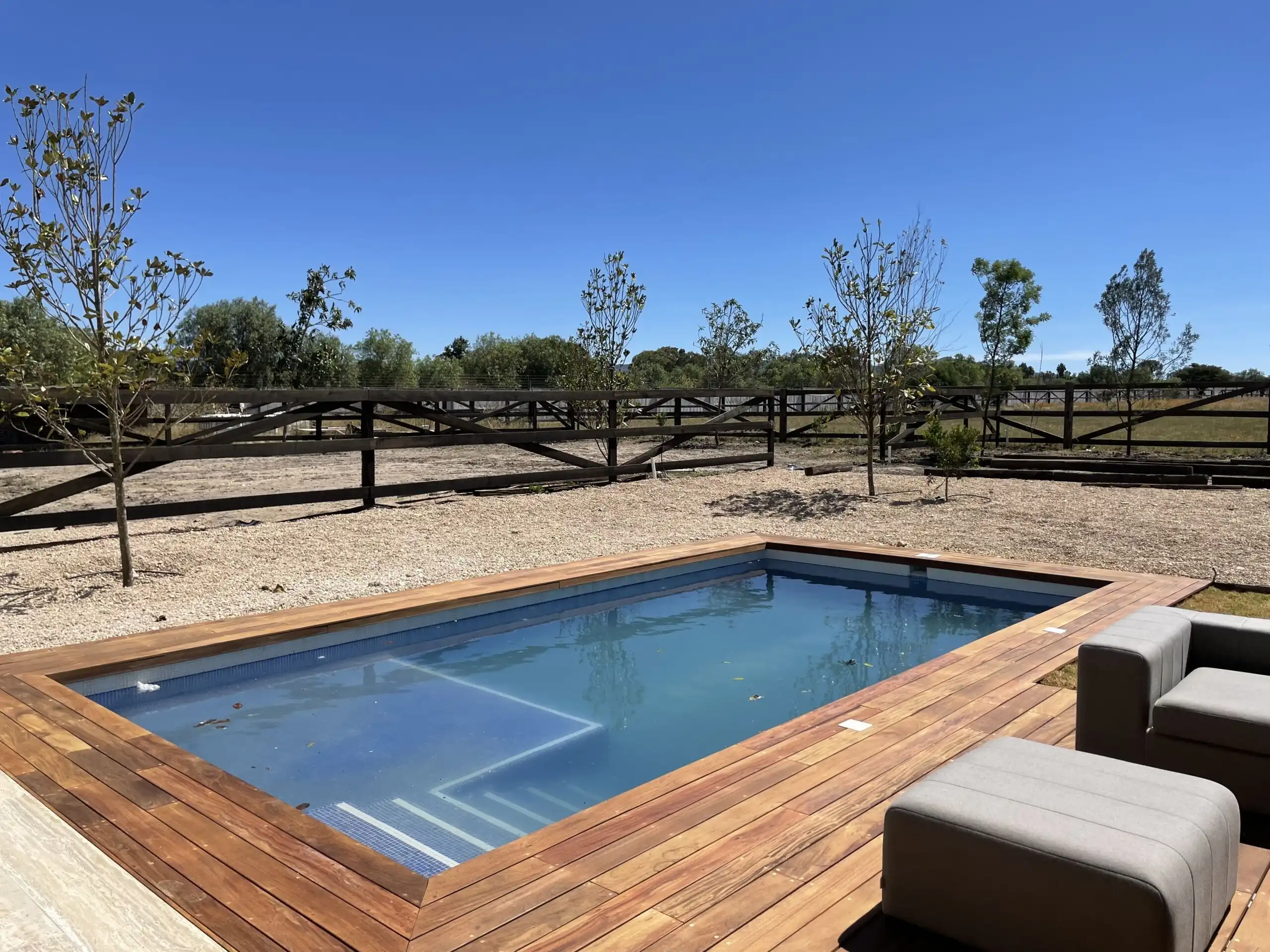 Beautiful private pool at Casa Renacer estate in La Santa Vid, San Miguel de Allende.