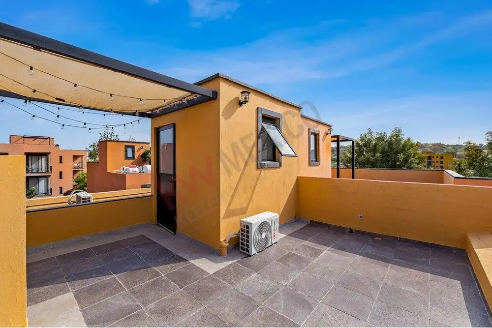 Bright rooftop terrace with city views in San Miguel de Allende.