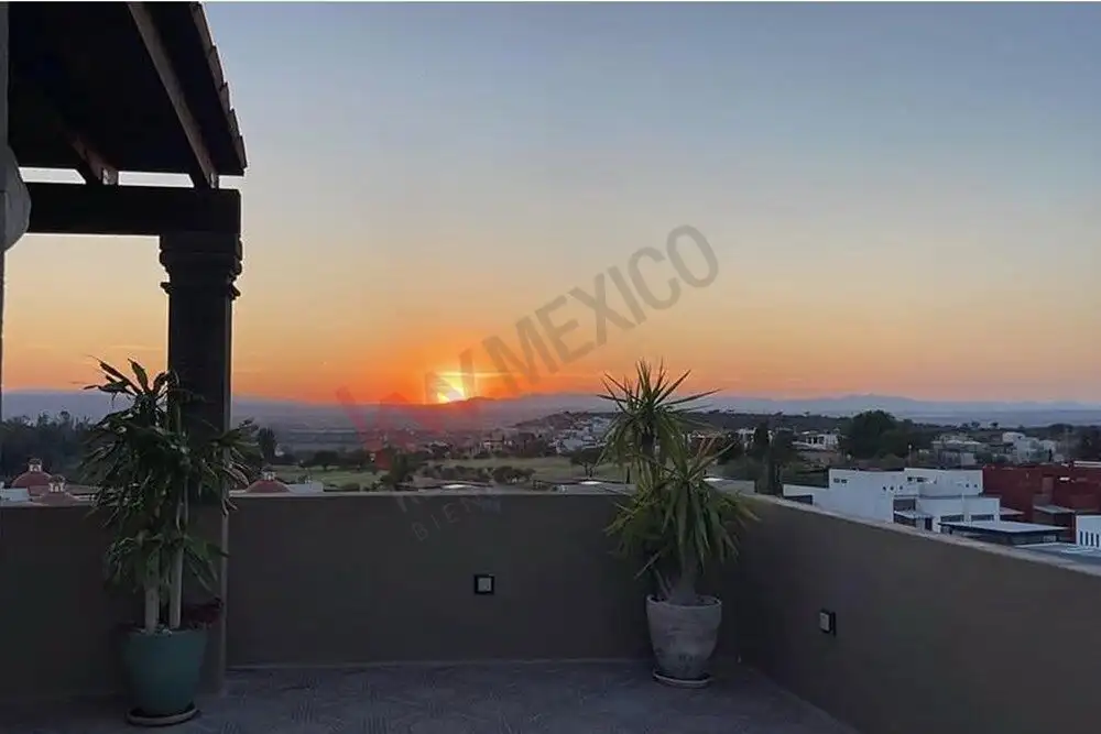 Sunset over San Miguel de Allende from the rooftop of a 3-bedroom home with studio and panoramic cit.
