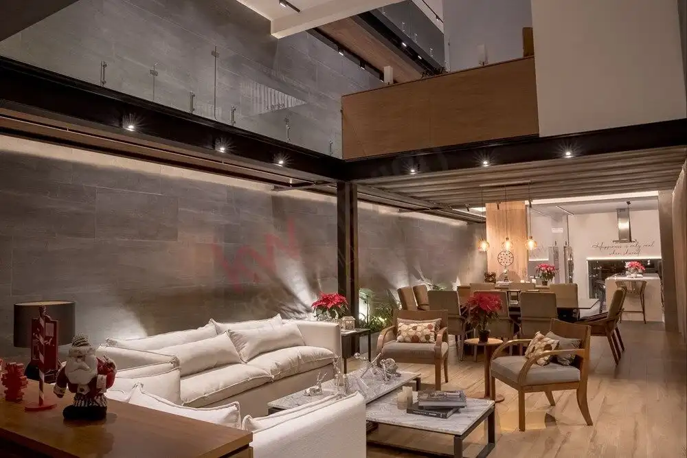 Elegant living room in a luxury San Miguel de Allende golf course home.