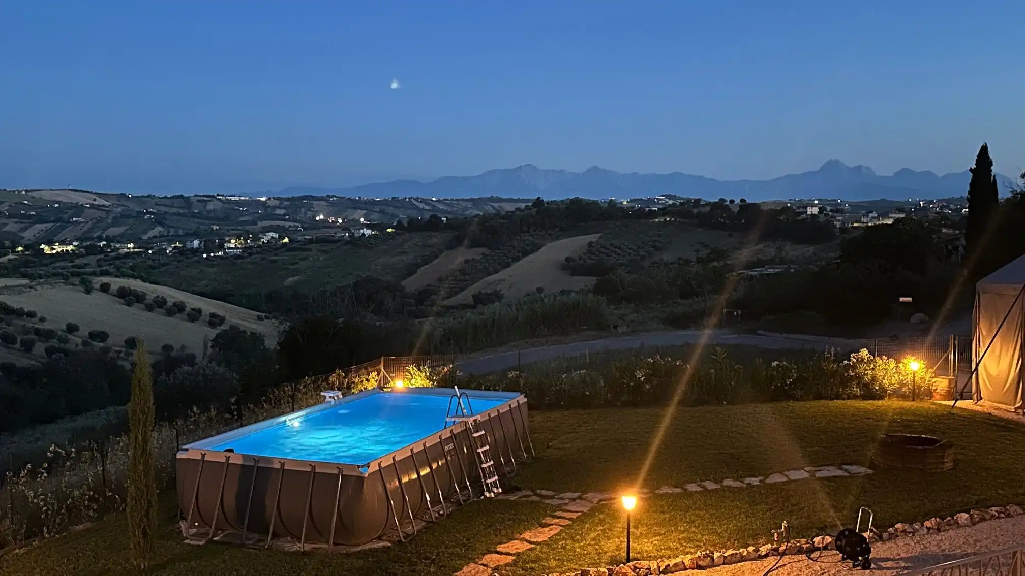 Spacious 5-bedroom villa with private pool in scenic Tortoreto, Italy, offering stunning mountain vi.