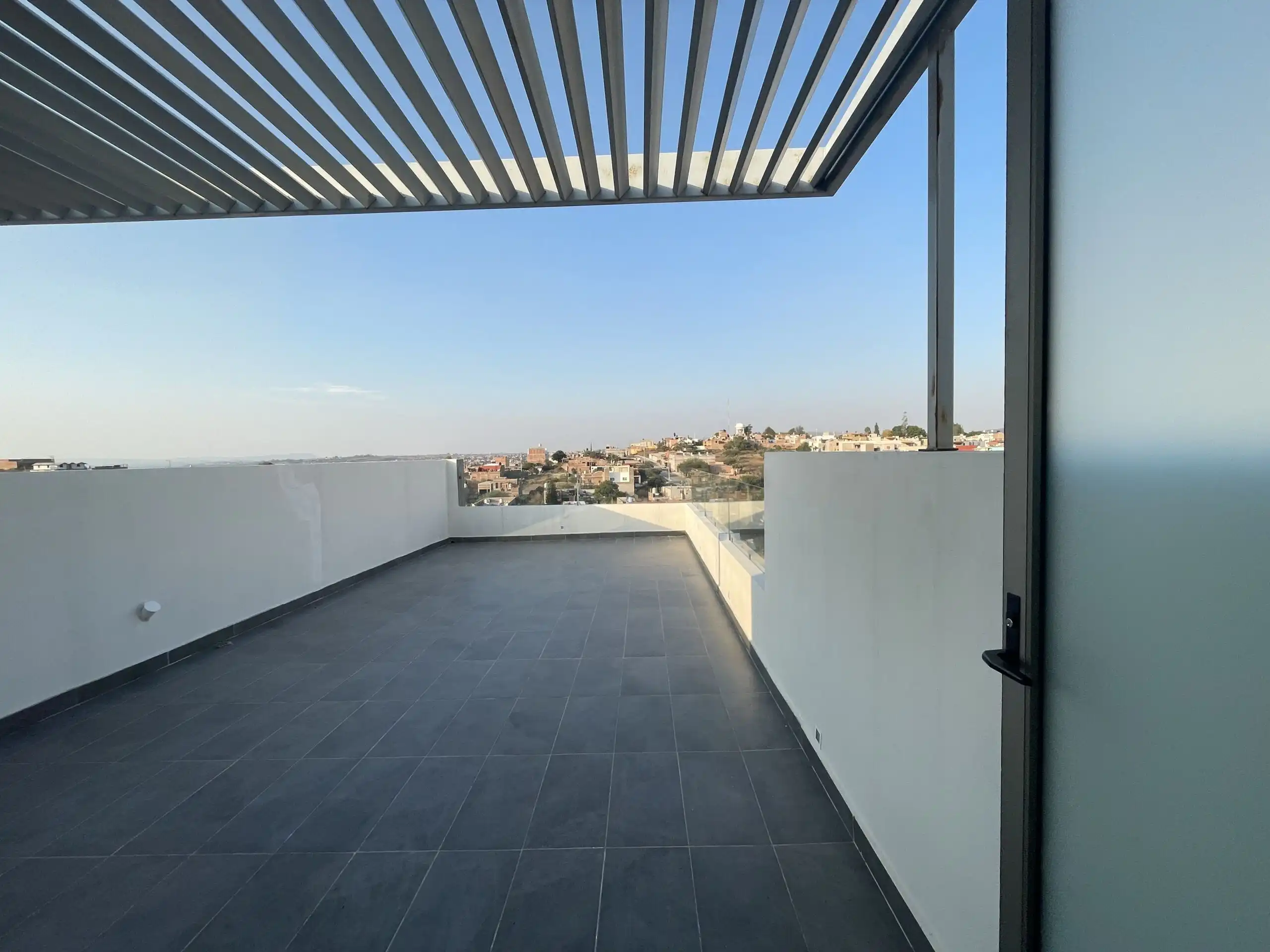 Modern Home Terrace in San Miguel de Allende Balcony view of Residencial Barroco with modern design elements.