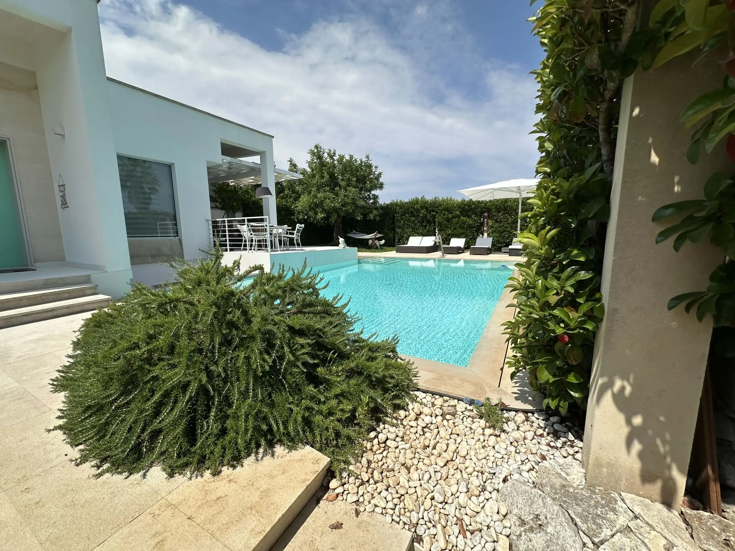 Modern luxury villa with private pool near the Adriatic Sea in Otranto, Puglia.