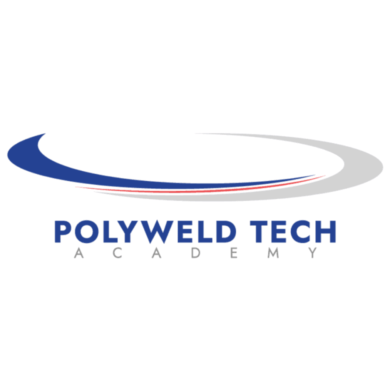 Polyweld Tech logo with swoosh design and text.