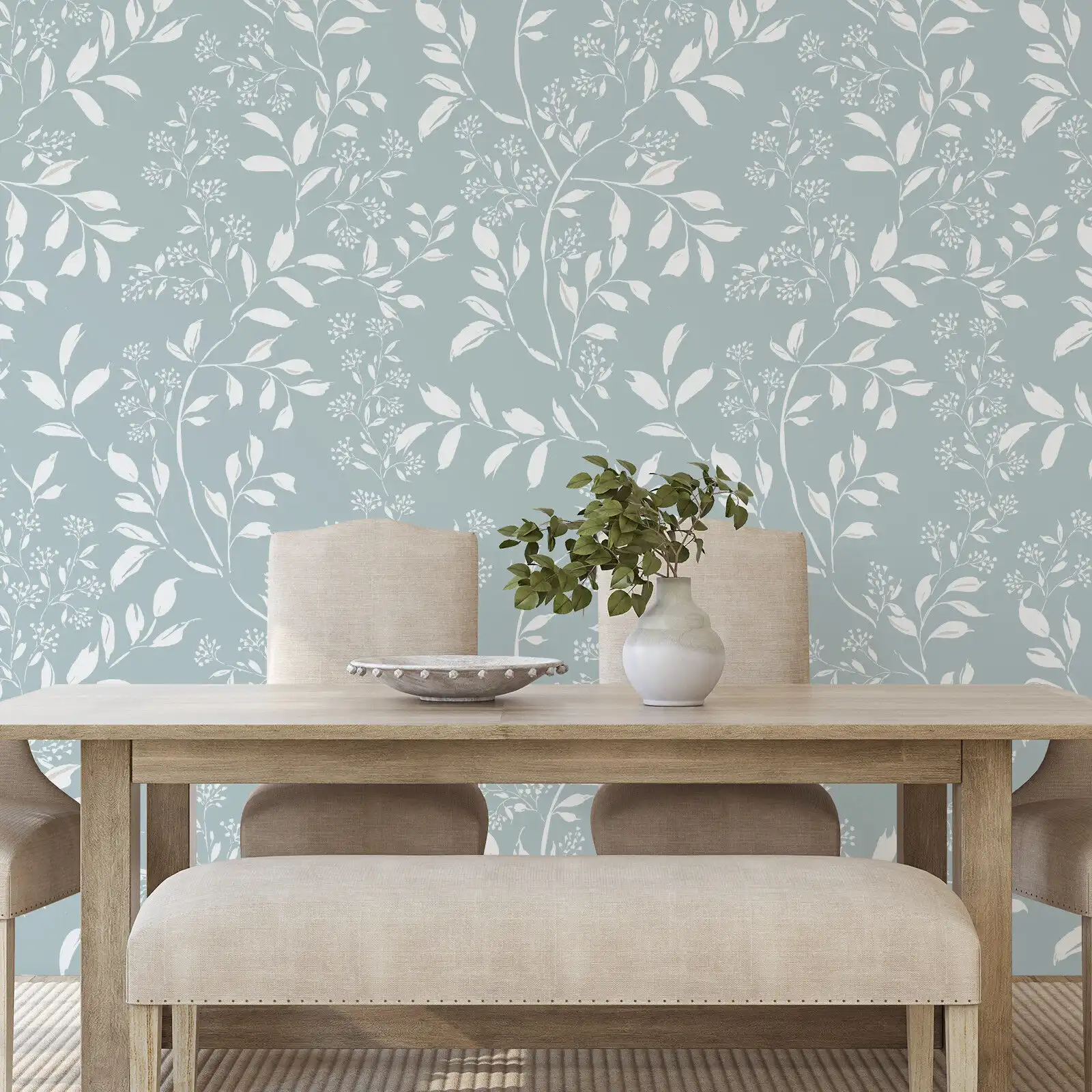 Removable wallpaper featuring a desert-inspired floral design for stylish home updates.