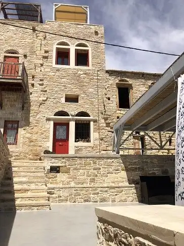 Chios Island luxury stone house with traditional architecture.