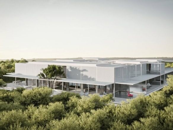 Elegant 2-bedroom villa with modern design in Skrinjari, Istria, surrounded by lush greenery.