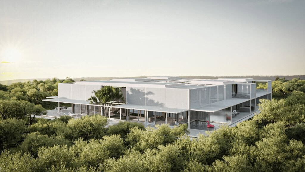 Elegant 2-bedroom villa with modern design in Skrinjari, Istria, surrounded by lush greenery.
