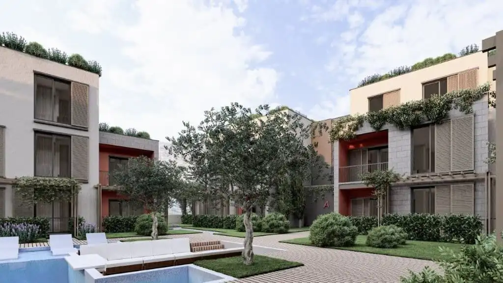 Modern Palm City Residencies Apartments in Kotor Bright and spacious apartments at Palm City Residencies, Kotor, with lush greenery and contemporary.