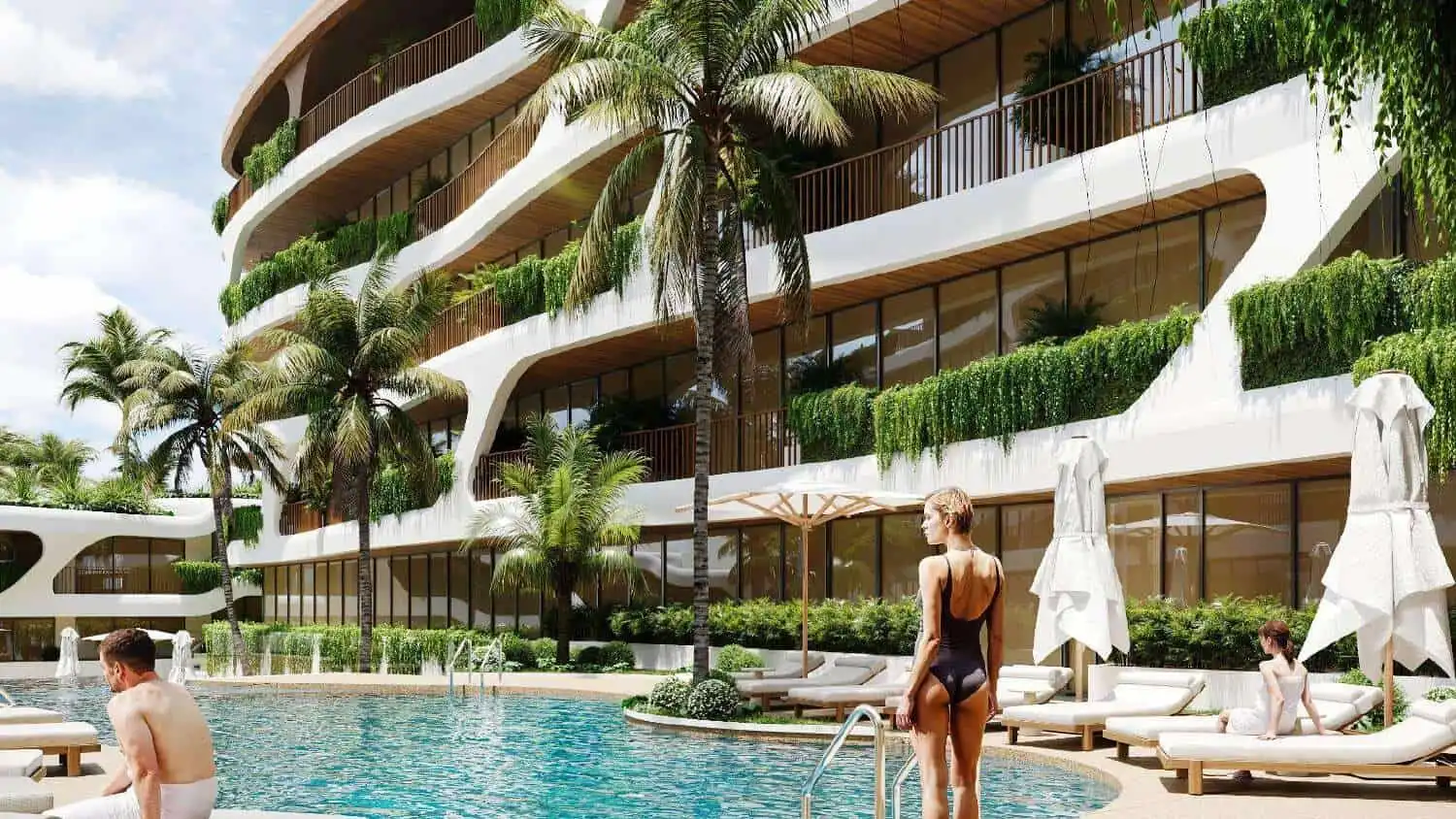 Modern 1-bedroom apartment with pool view in Pandawa Dream Complex Bali, perfect for comfortable liv.
