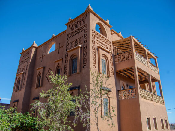 Hotel building with traditional Moroccan architecture in Imzough for sale.