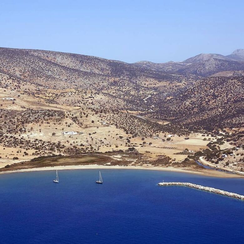 Two land plots for sale at Kalantos Marina, Naxos Island, Greece.
