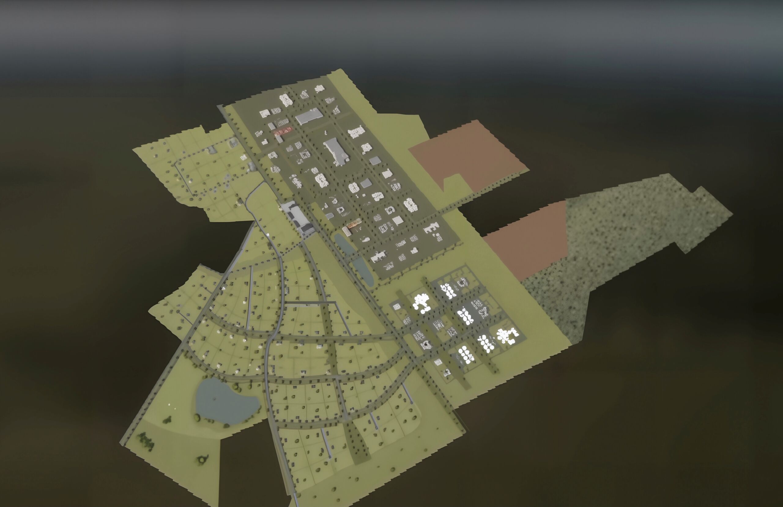 Plot of land for sale in Kohila with development plans. A detailed 3D map of land plots and infrastructure in Kohila, Estonia.