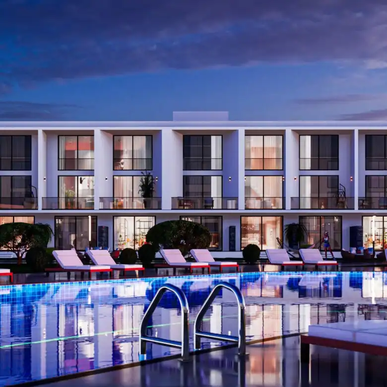 Apartment with pool view in Courtyard Platinum Bogaz Iskele North.