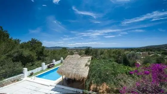 Elegant villa with private pool and stunning views in Ibiza.