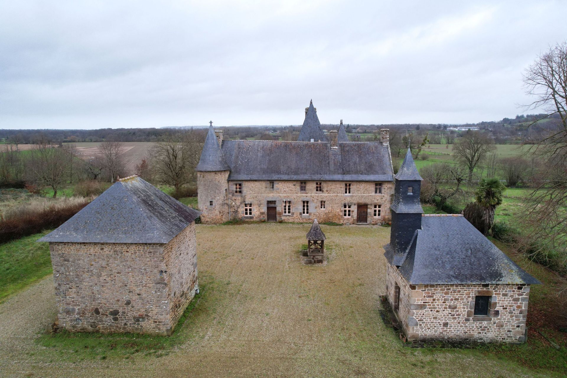 Luxury 5 Bed Le Manoir de Dougeru Le Manoir de Dougeru historic castle for sale in Normandy, featuring five bedrooms and scenic countr.