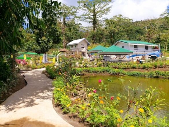 Resort property with lush gardens and pond in Bulusan, Sorsogon.