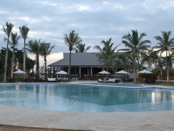 Beautiful swimming pool at Naco Golf Country Club in Santo Domingo, Dominican Republic.