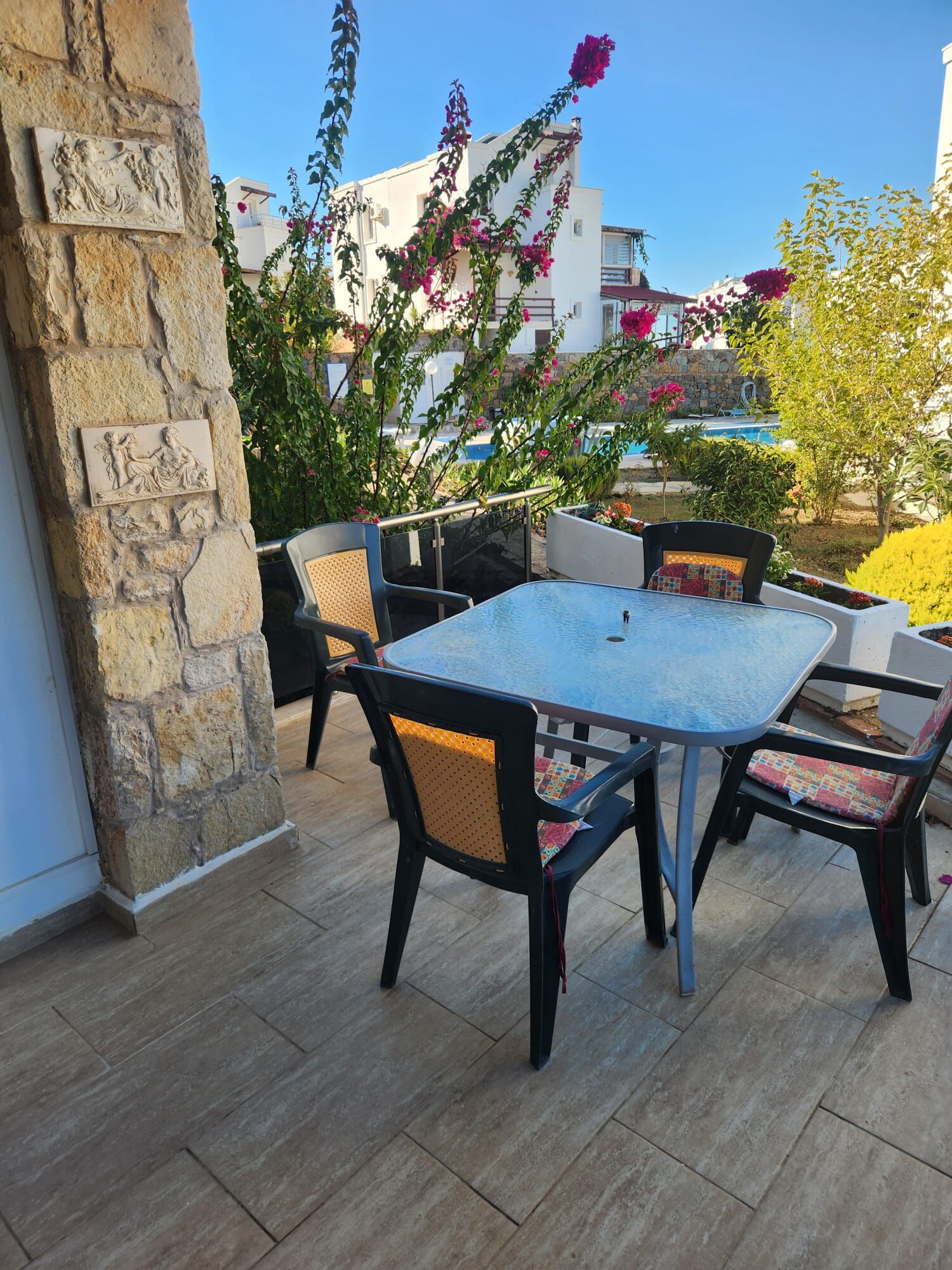 Luxury 3 Bed Villa in Gumusluk with Sea View Sea view terrace with outdoor dining area in Gumusluk, Turkey. Perfect for relaxing and enjoying the.