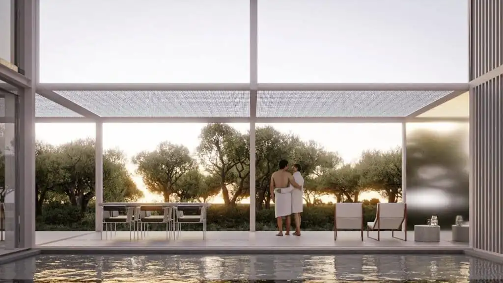Modern luxury villa with pool and scenic views in Skrinjari, Istria.