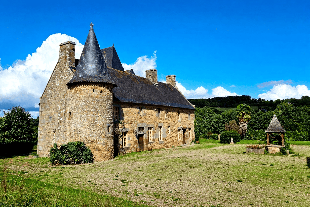 Chateau in Normandy for Sale Historic Normandy castle with turrets and stone walls for sale.