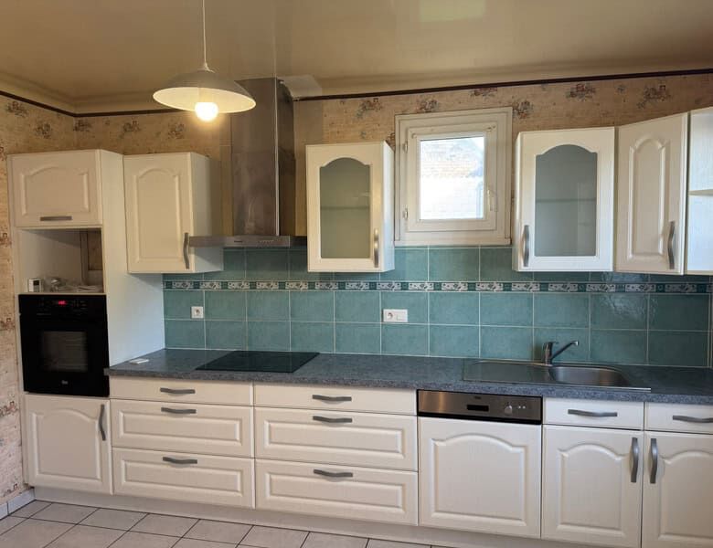 Modern kitchen in Bon Repos Sur Blavet Brittany, 2-bed house for sale.