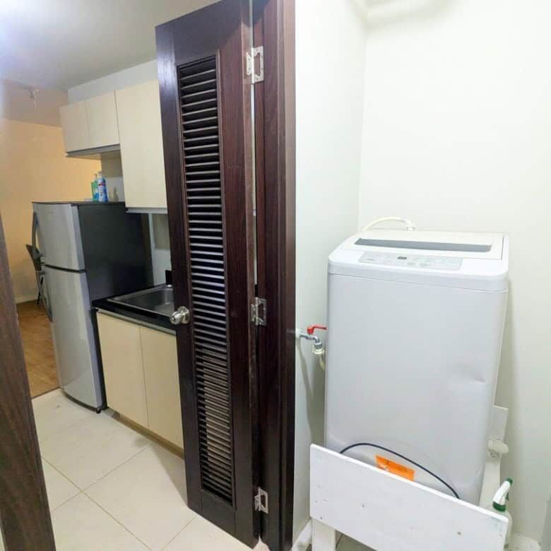 Bright interior of a 1-bed apartment in Kroma Tower Manila.