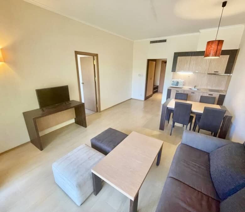 Spacious 64 sq.m. apartment with open-plan living area and kitchen in Majestic, Sunny Beach. Perfect.