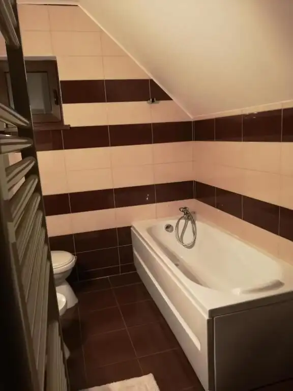 Bathroom with bathtub and modern fixtures in Bicaz property.