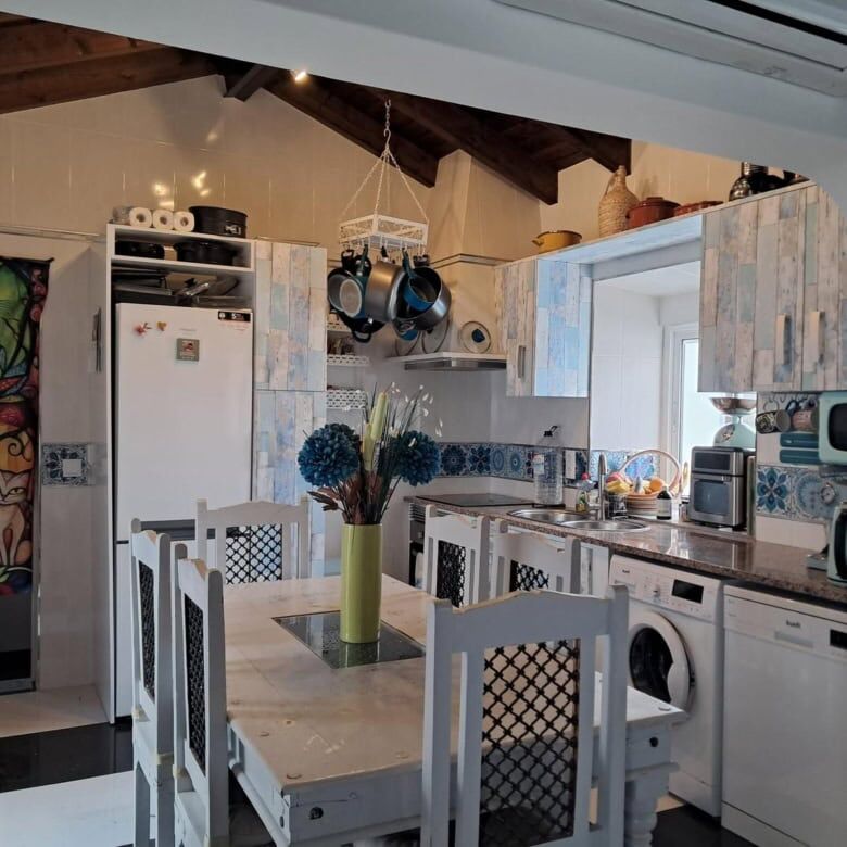 Spacious kitchen of a 3-bedroom villa in Castro Marim Faro Algarve, featuring modern appliances and.