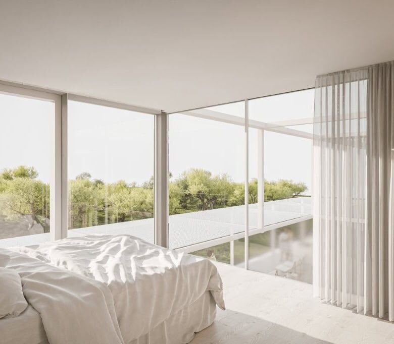 Villa with spacious bedroom and panoramic sea views in Skrinjari, Istria. Perfect for luxury living.