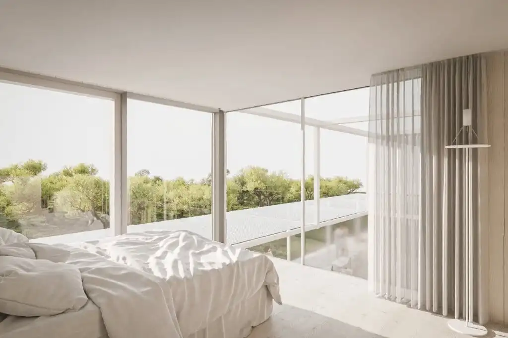 Villa with spacious bedroom and panoramic sea views in Skrinjari, Istria. Perfect for luxury living.