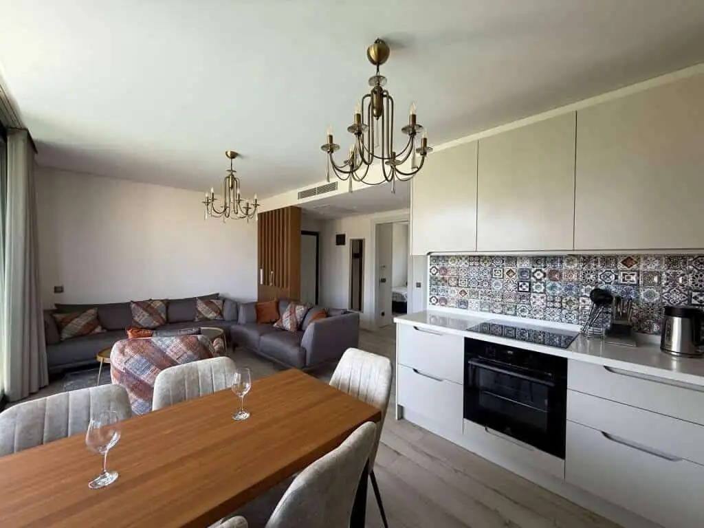 Modern 2-bedroom apartment with stylish interiors in Yalıkavak Bodrum. Perfect for luxury living and.