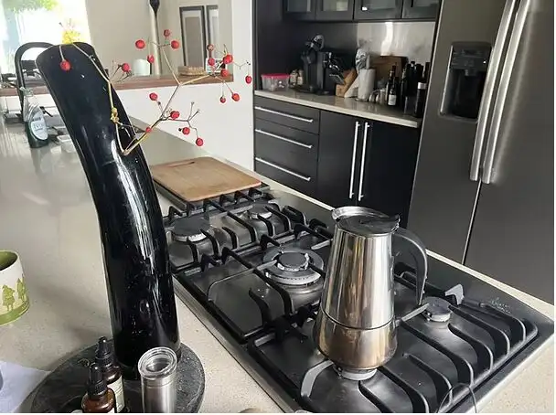 Elegant kitchen with modern appliances and stylish decor in El Matal Manabí.