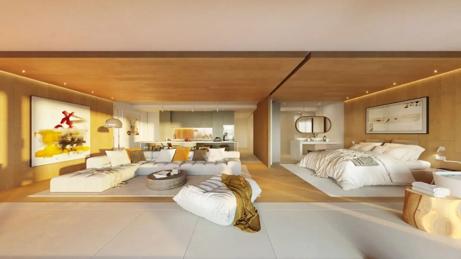 Spacious 2-bedroom apartment with contemporary design in Carvajal, Costa del Sol, featuring open-pla.