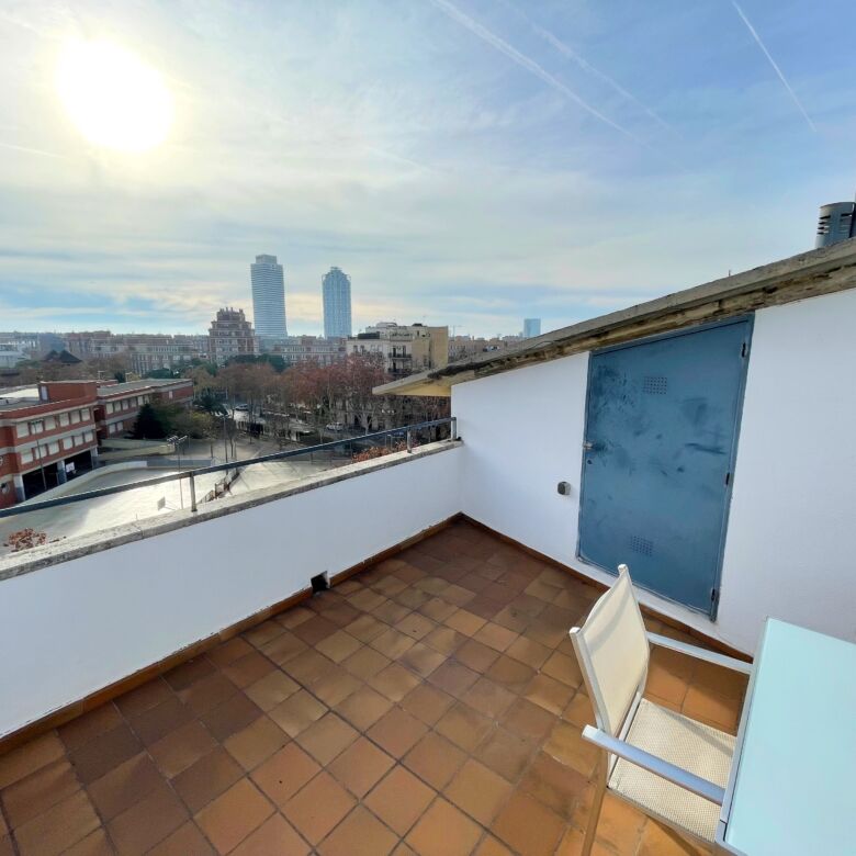 Penthouse apartment with stunning city views in Barcelona. Spacious 4-bedroom duplex with modern ame.