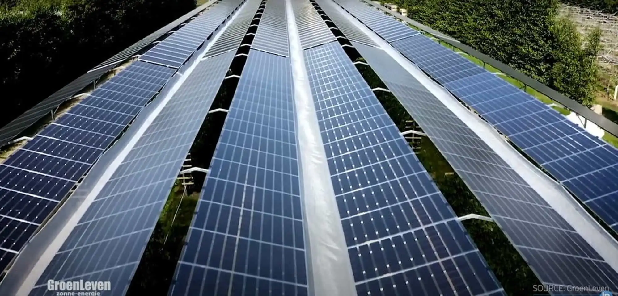 Solar panels for sustainable energy on the island of Martinique.