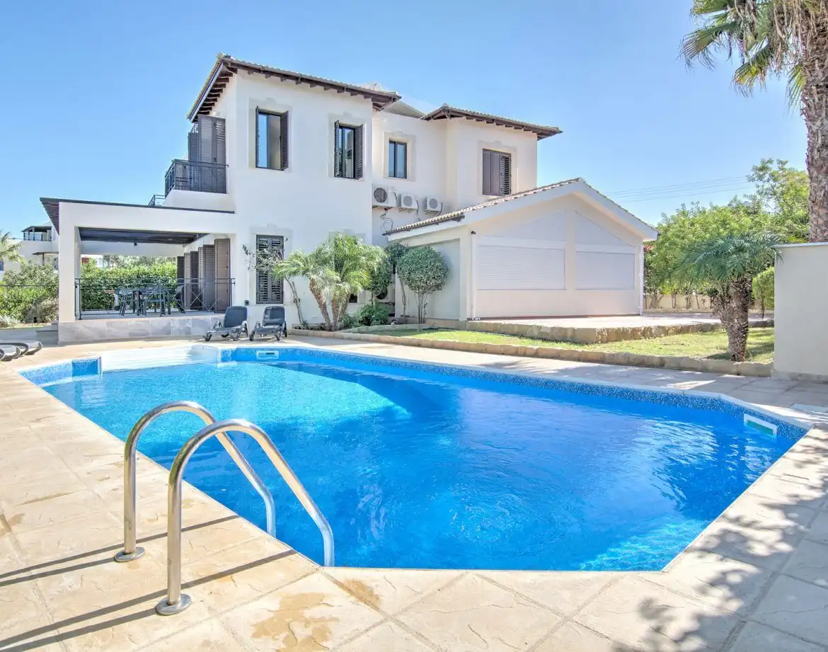 Luxury 3 Bed Arsinoe Beach Villa for Sale in Latchi with private pool and lush garden. Perfect seasi.