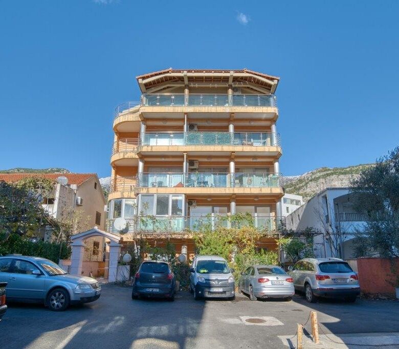 Spacious 2-bedroom apartment with sea views in Budva, Montenegro, perfect for investment or holiday.