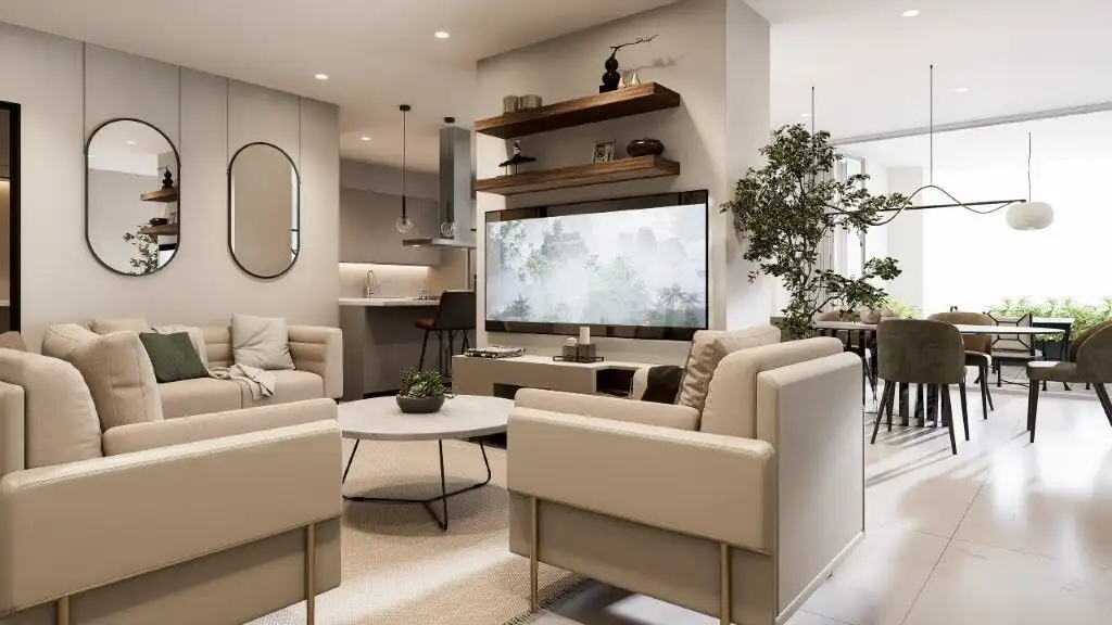 Modern luxury condo living in Tijuana featuring spacious, stylish interiors and contemporary design.