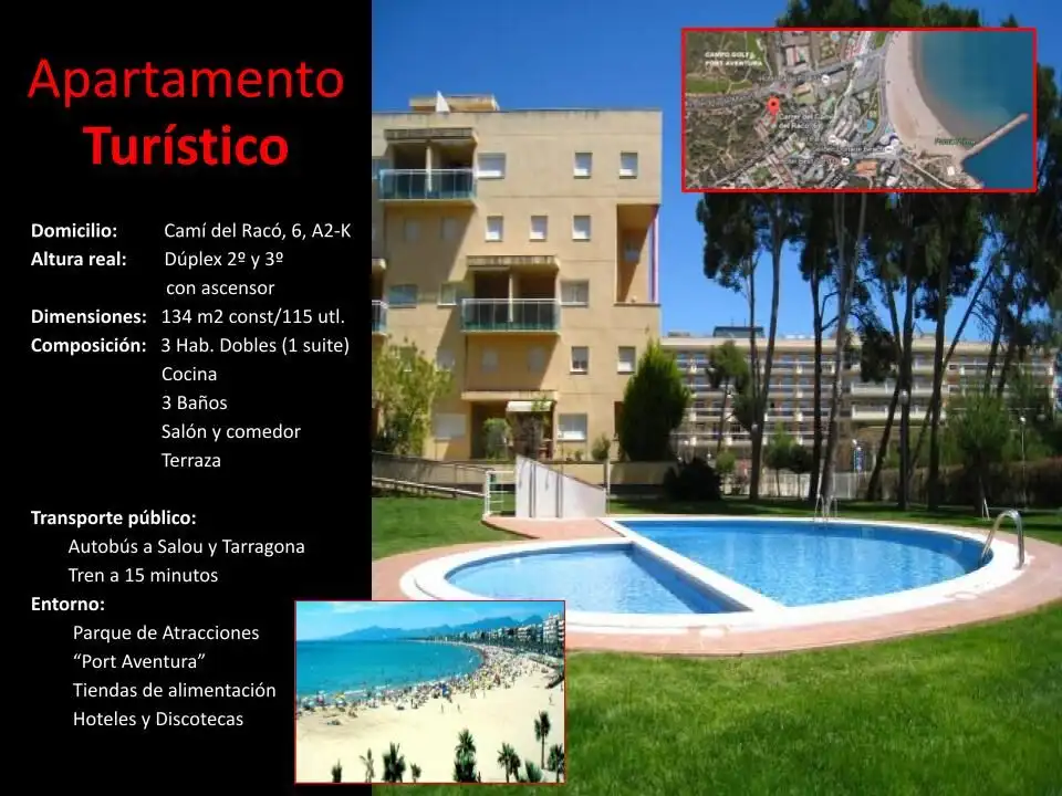 Modern tourist apartment for 6/7 guests with pool and amenities.