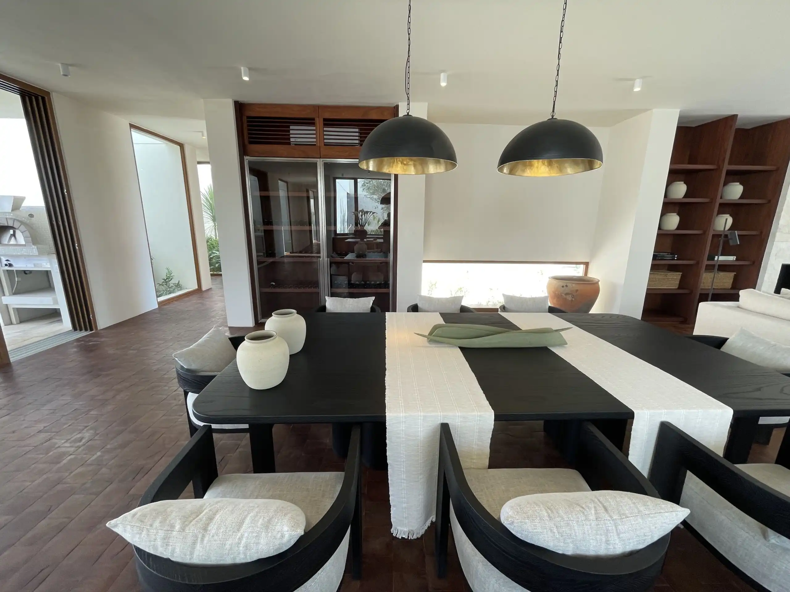 Modern Vineyard Estate Interior Luxury San Miguel de Allende Home with Elegant Dining Area.