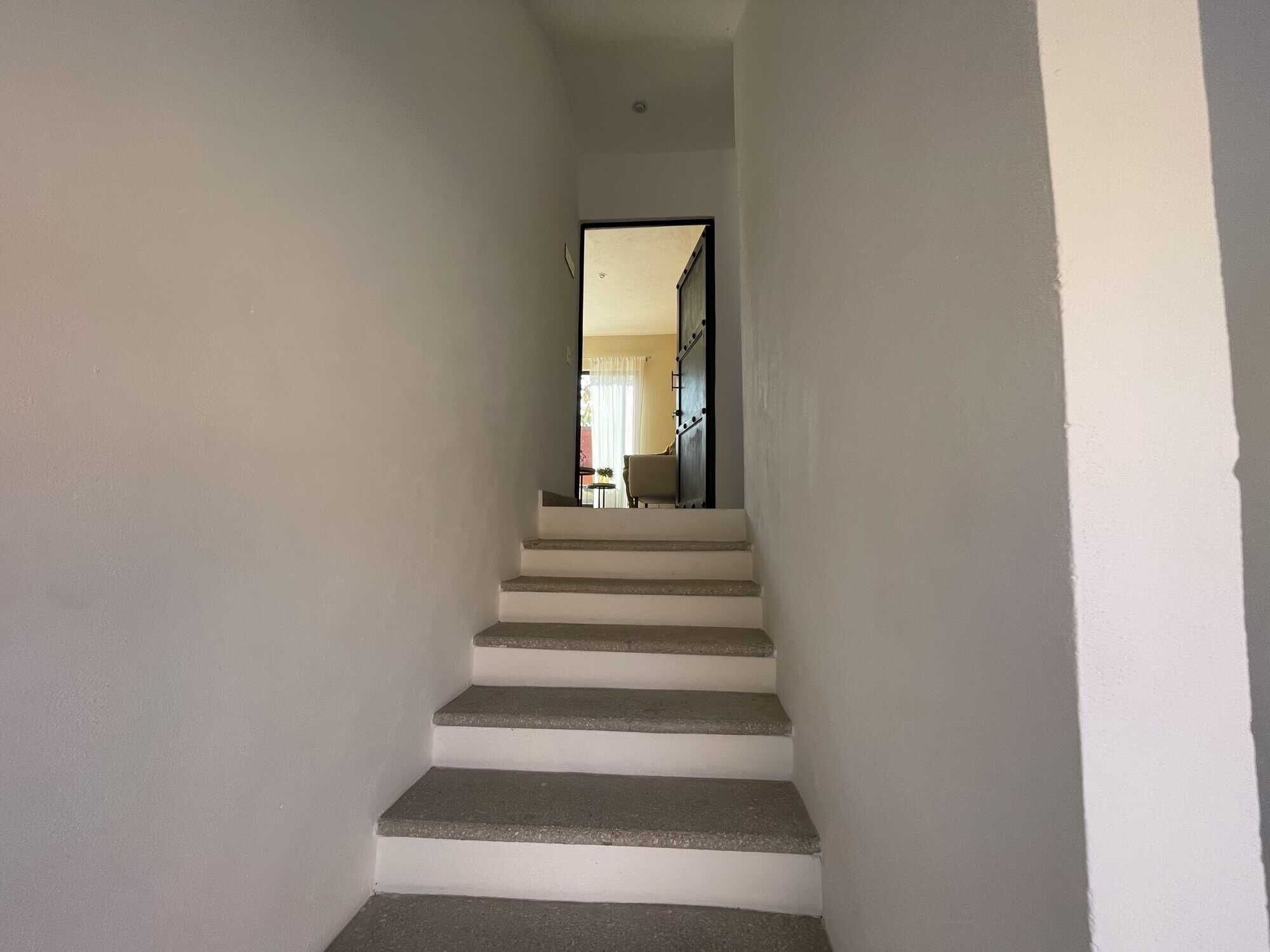 Modern interior staircase in a new home in San Miguel de Allende.