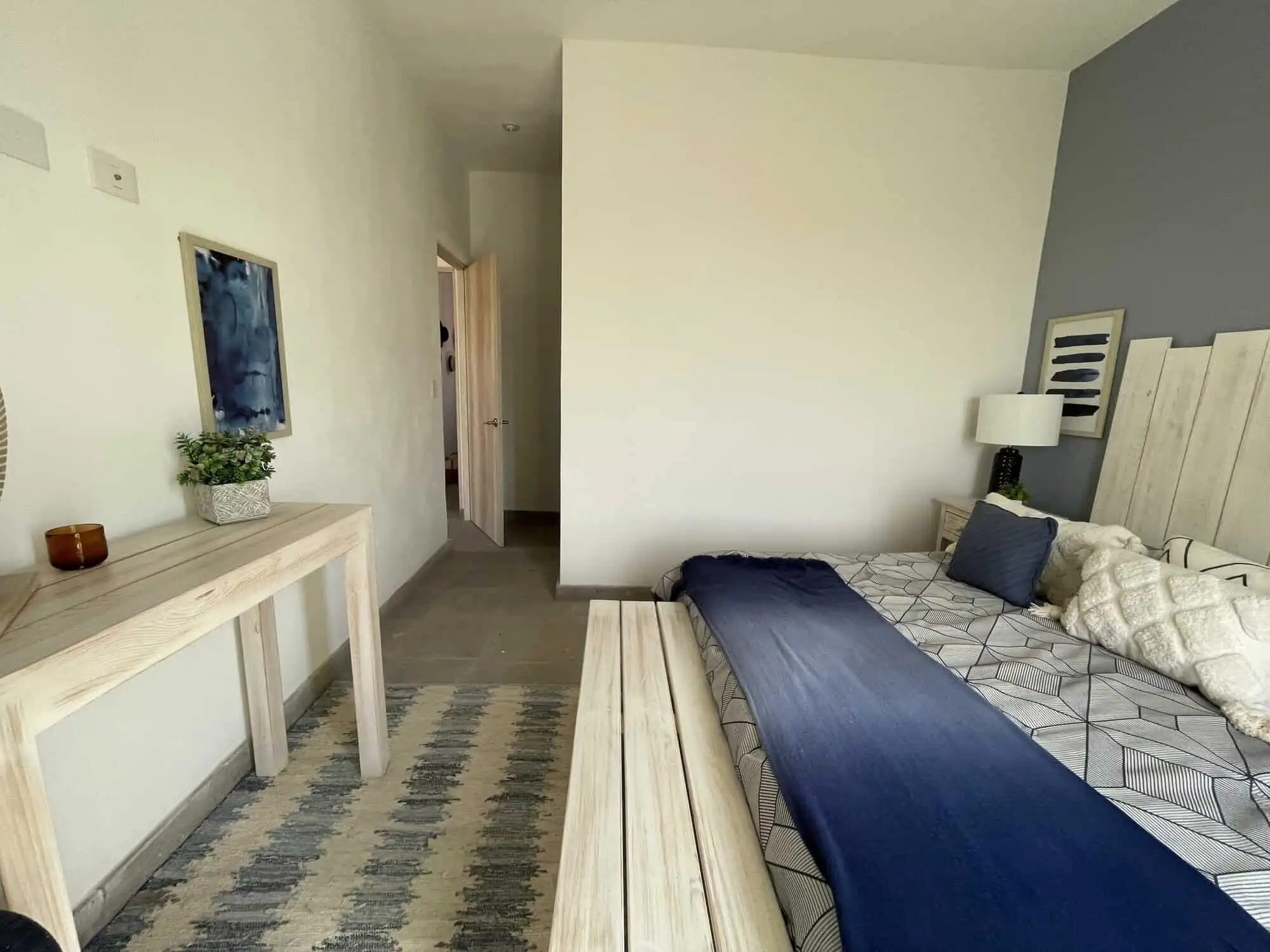 Modern bedroom with stylish decor in Santo Domingo home tour.